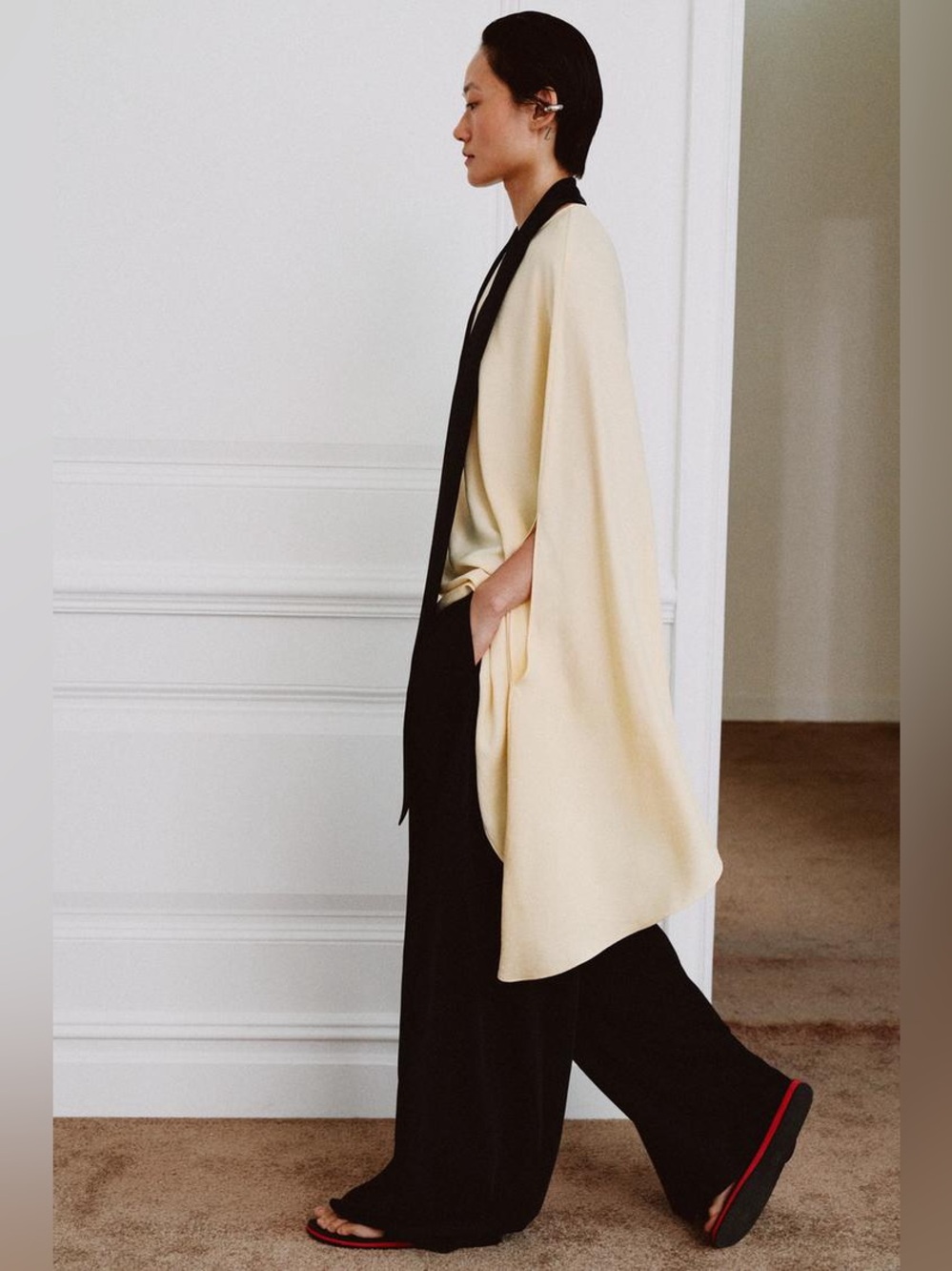 ZARA ZW COLLECTION ASYMMETRIC SCARF BLOUSE - Picture 14 of 15
